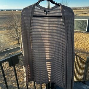 Apt. 9 Taupe and Gray Sheer Sweater